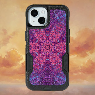 Digital Mandala Pink Purple and Blue iPhone 15 Case