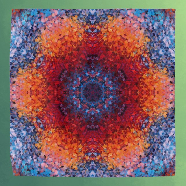 Digital Mandala Red Orange and Blue Bandana (Creator Uploaded)