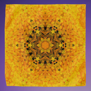 Digital Mandala Yellow and Black Bandana