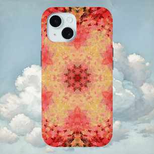 Digital Mandala Yellow, Pink, and Red iPhone 15 Case
