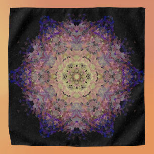 Digital Mandala Yellow Purple Blue and Black Bandana