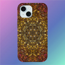 Digital Mandala Yellow Red and Pink