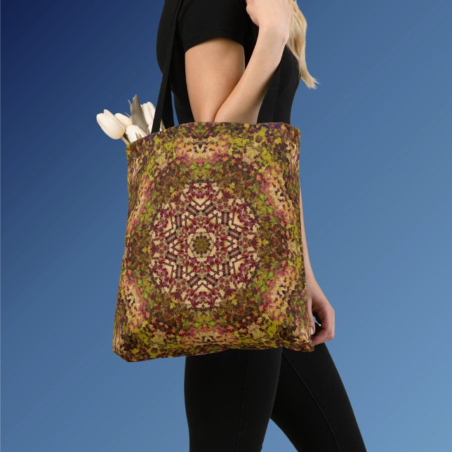 Digital Mandala Yellow Red and Purple Tote Bag (Creator Uploaded)