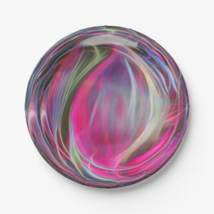 Digital Marble Soap Bubble Paper Plates