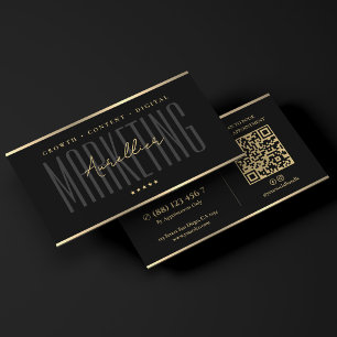 Digital Marketing Professional Black Faux Gold  Business Card