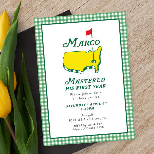 Digital Masters First Birthday Invitations, Golf  Invitation
