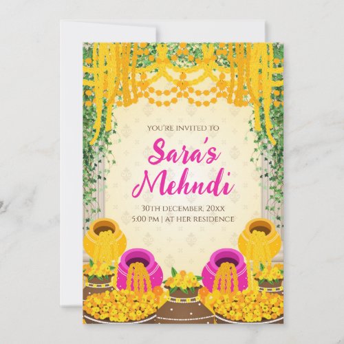 Digital Mehndi invitations as Dholki invitations