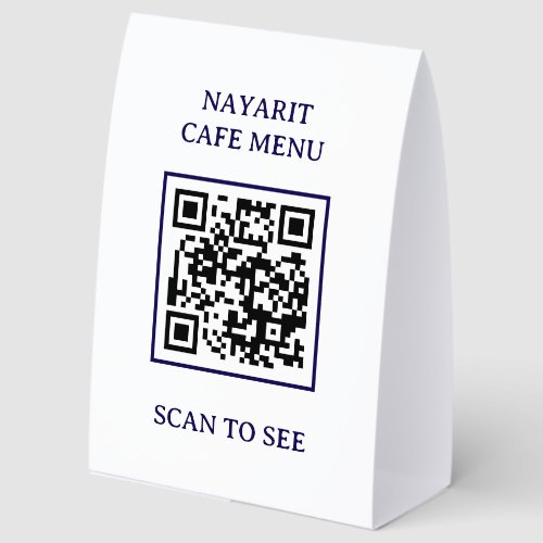Digital Menu Template With Qr Code Paper Table Tent
