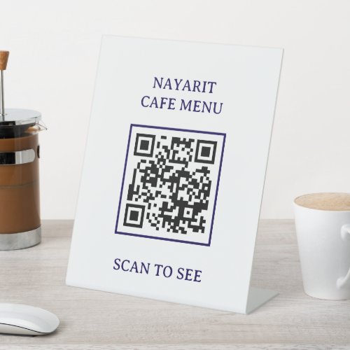 Digital Menu Template With Qr Code Pedestal Sign
