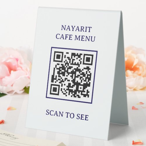 Digital Menu Template With Qr Code Table Tent