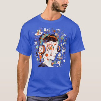 Digital Mind A Vibrant and Playful Illustration of T-Shirt
