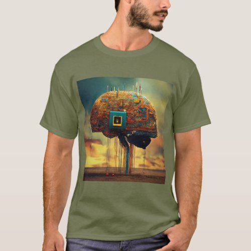 Digital Mind Brain_inspired Image with Circuitry T_Shirt