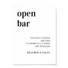 Digital Minimalist Bold Wedding Open Bar Sign