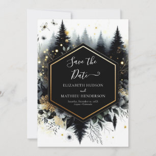 Digital Minimalist Enchanted Forest Wedding Save The Date
