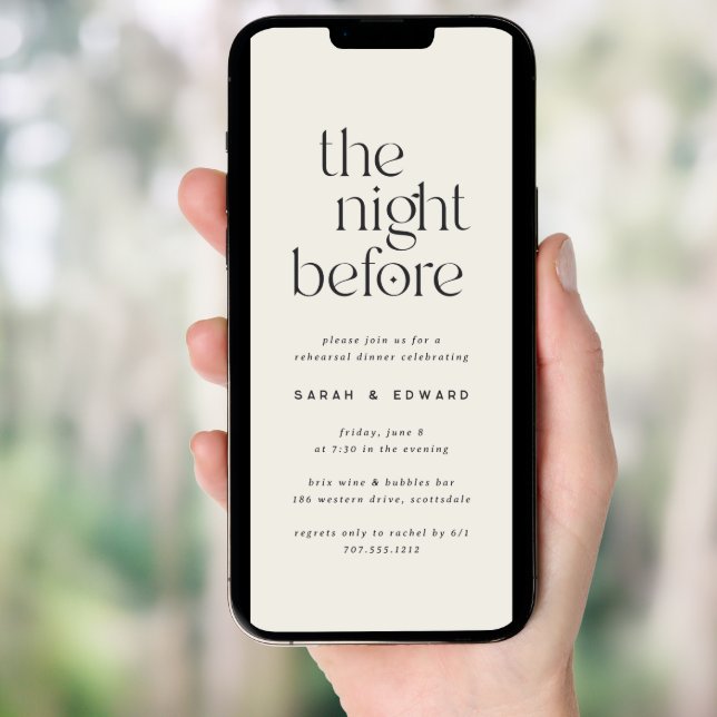 Digital Minimalist Rehearsal Dinner Invitation (Front Digital)