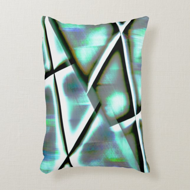 Digital minted colors up sloping framed rectangles accent pillow (Front(Vertical))