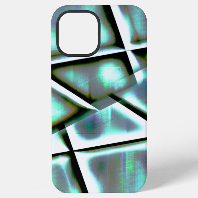 Digital minted colors up sloping framed rectangles iphone case (Back)