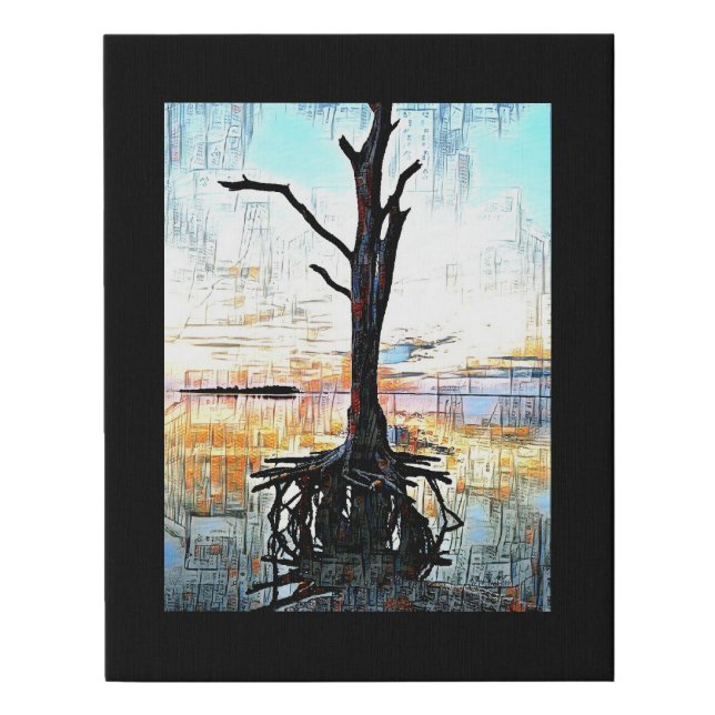 Digital Mixed Media Black Canvas Art (Front)