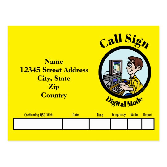 Digital Mode Ham Radio QSL Card