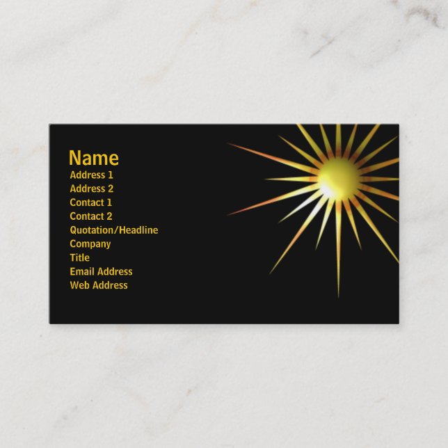 Digital Modern Sun Business Card (Front)