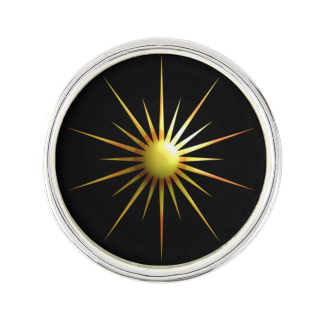 Digital Modern Sun Lapel Pin (Front)