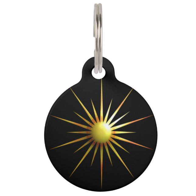 Digital Modern Sun Pet ID Tag (Front)