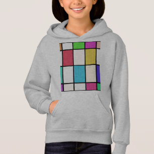Digital Mondrian Style Graphic Design Abstraction Hoodie