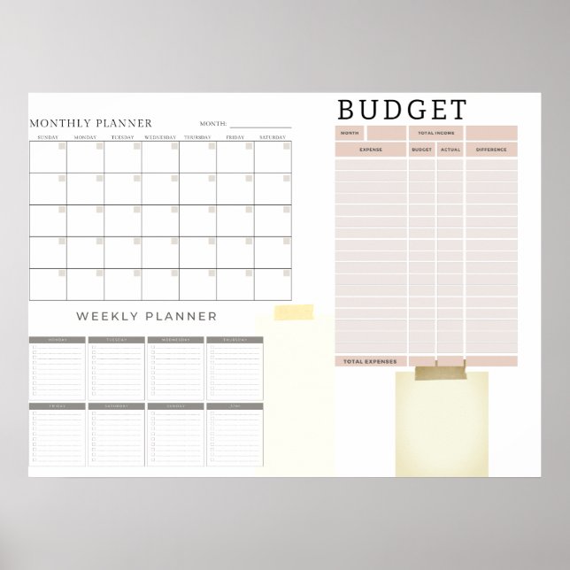 Digital Monthly Budget Planner Poster (Front)