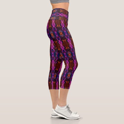 Digital Multicolored Pattern  Capri Leggings