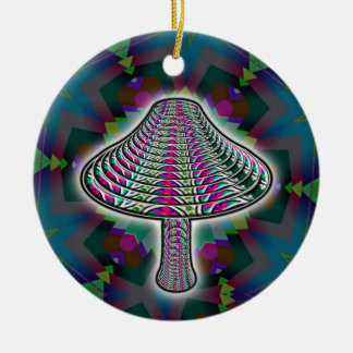 Digital Mushroom  Ceramic Ornament