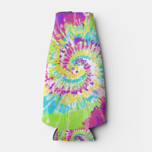 Digital Neon Tie Dye Bottle Cooler (Front)