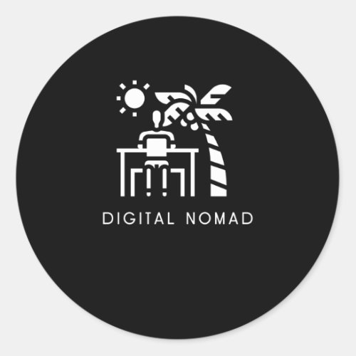 Digital nomad classic round sticker