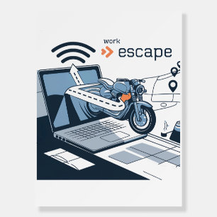 Digital Nomad Escape Route poster for bikers
