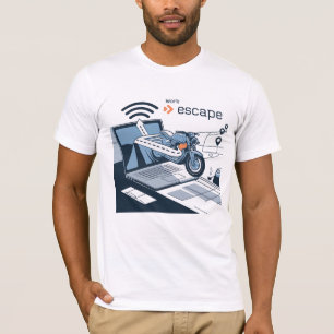 Digital Nomad Escape Route T-Shirt for bikers