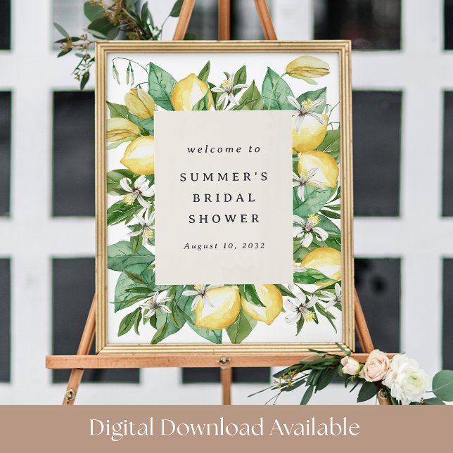 Digital or Print Lemon Bridal Shower Welcome Sign (Creator Uploaded)