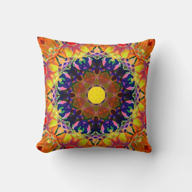 Digital Painting Beautiful Abstract Colorful Backg Throw Pillow (Front)