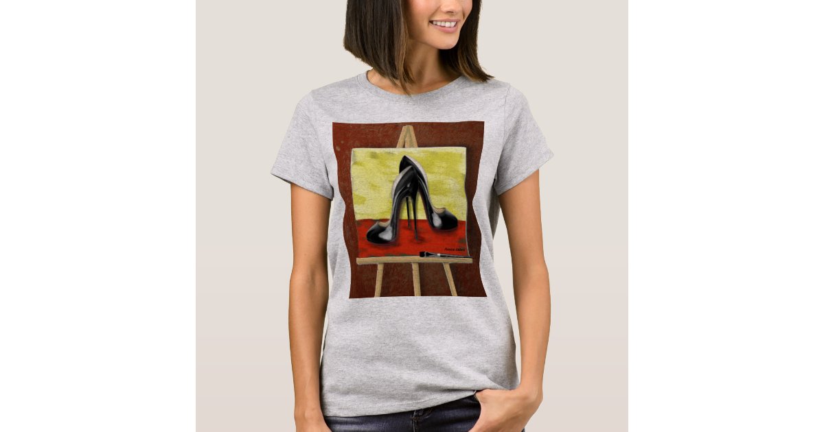 Digital Painting Of A Painting Of Black Stiletto S T Shirt