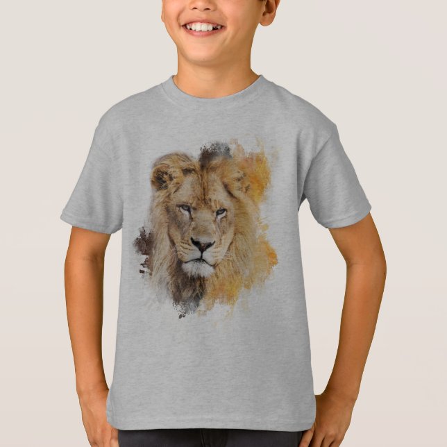 Digital Painting of a Photographed Lion Head T-Shirt (Front)