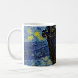 Digital painting Shambhala cat in Vincent Van Gogh Coffee Mug