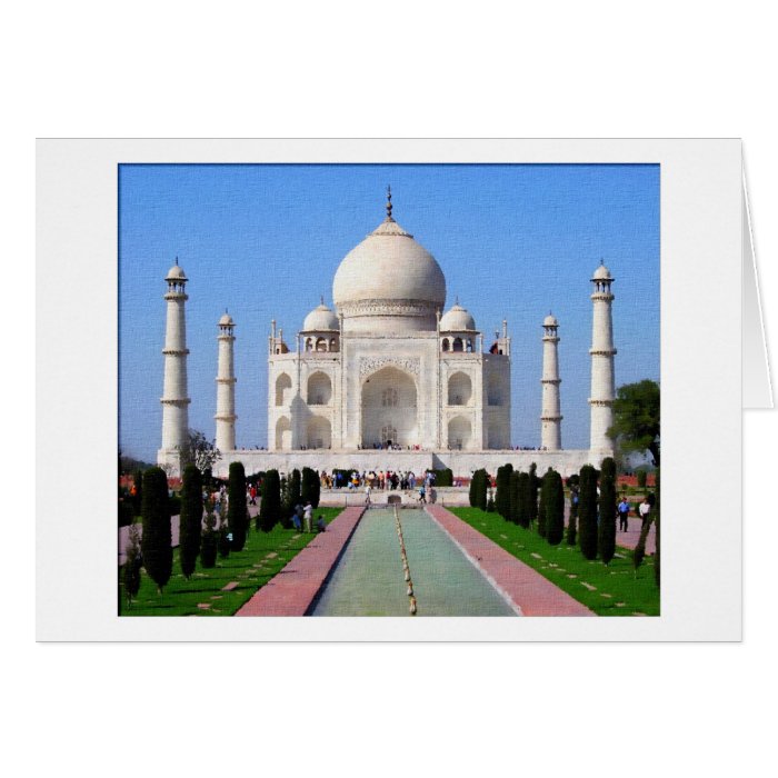 Digital painting Taj Mahal Card