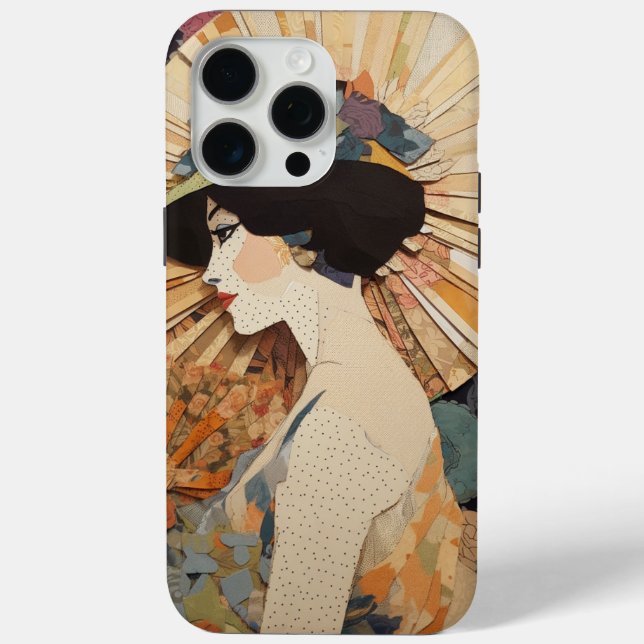 Digital Paper Collage Woman's Portrait Print Case-Mate iPhone Case (Back)