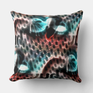 Digital perforated board design with ink drops throw pillow