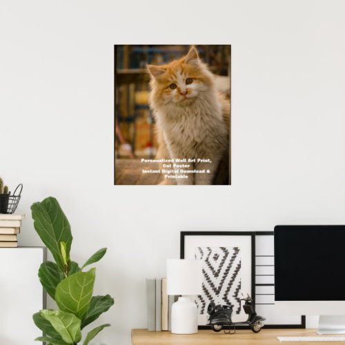  Digital Pet Portrait Custom Cat Portrait Download Poster