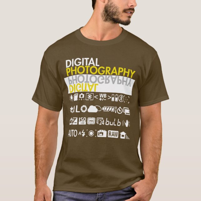 Digital Photography Symbols T-Shirt (Front)