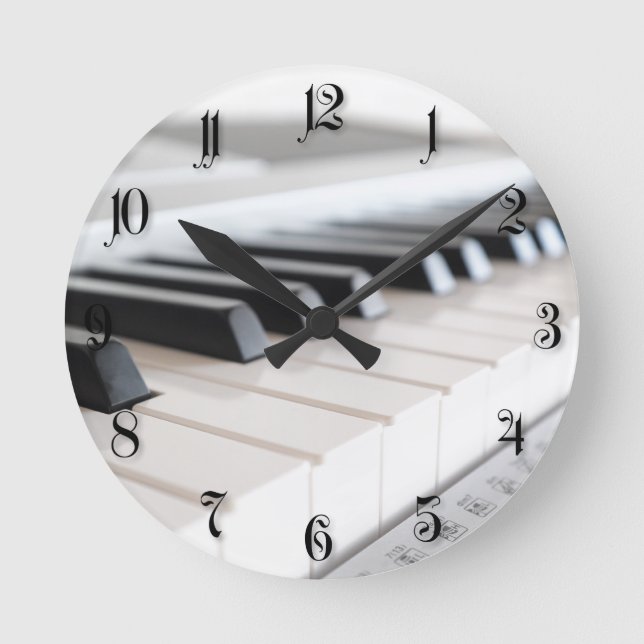 Digital piano keyboard round clock (Front)