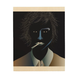 Digital Portrait Art. Wood Wall Art