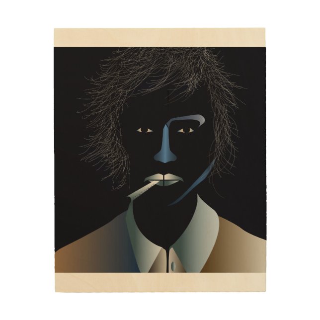 Digital Portrait Art. Wood Wall Art (Front)