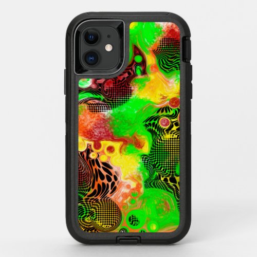 Digital Pour Painting Autumn Colors Fluid Art OtterBox Defender iPhone 11 Case