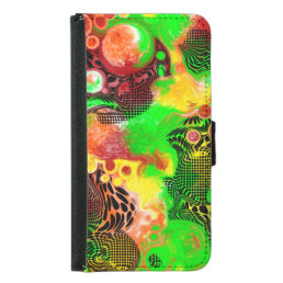 Digital Pour Painting Autumn Colors Fluid Art Samsung Galaxy S5 Wallet Case