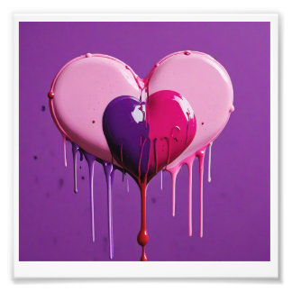 digital print of a painted heart